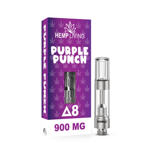 Purple Punch Delta8 PreFilled Vaporizer Cartridge — Hemp Living Not NOT Weed