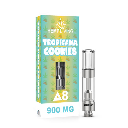 Tropicana Cookies Delta8 PreFilled Vape Cartridge — Hemp Living Not