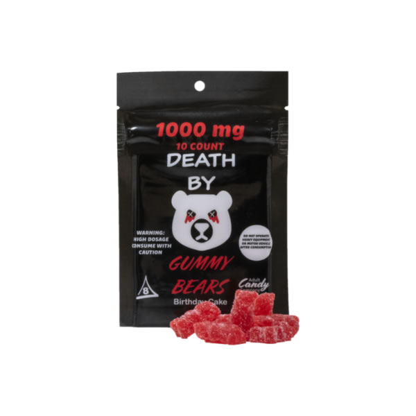 100mg Delta8 Gummies 10ct Bag (Peach) — Death by Gummy Bears Not NOT